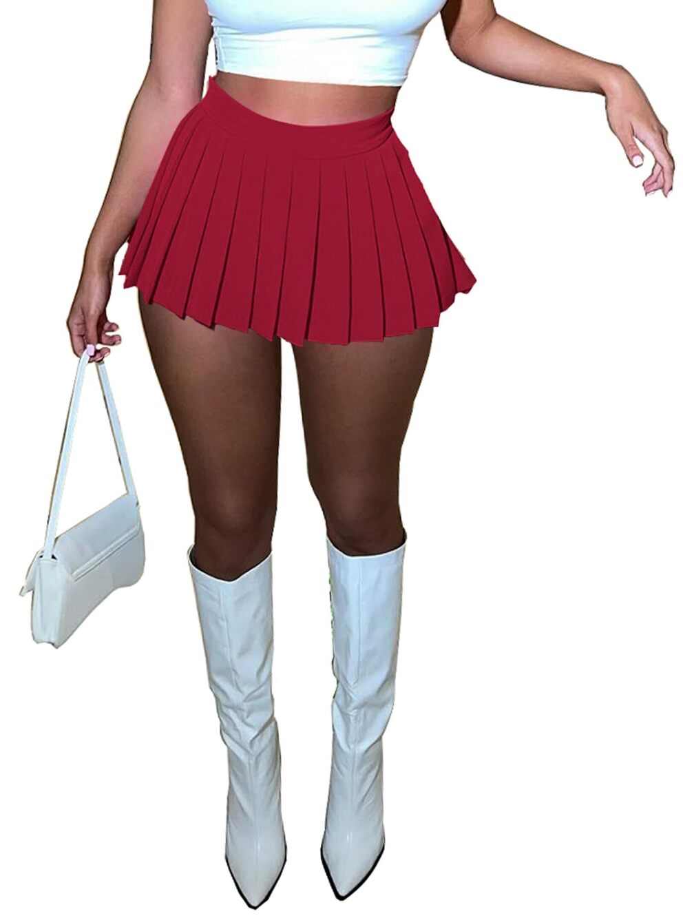 1437 Mini Skirt Skater A-line Pleated Skirts Sexy Club Y2k Skirt Elastic